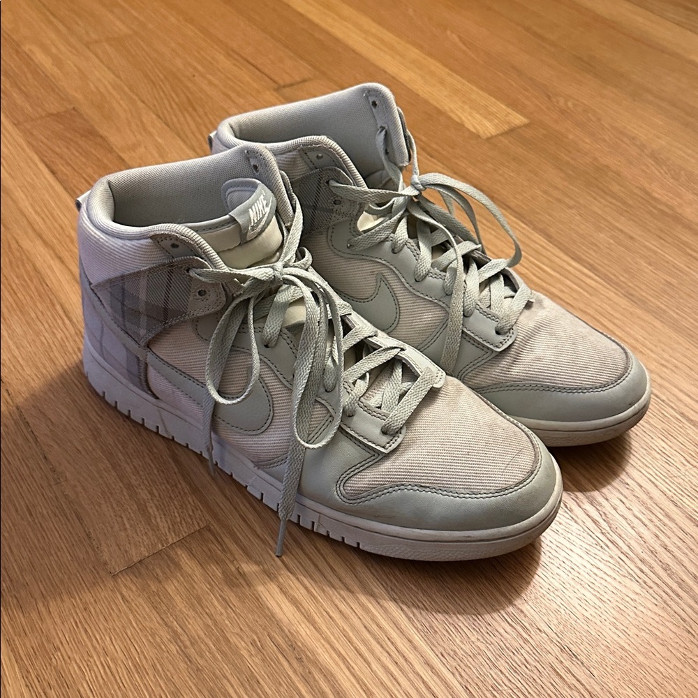 Nike Dunk High SE - Tartan Plaid White Light Green